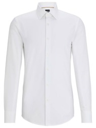 boss πουκαμισο slim fit h-hank-kent-c1-214 λευκο