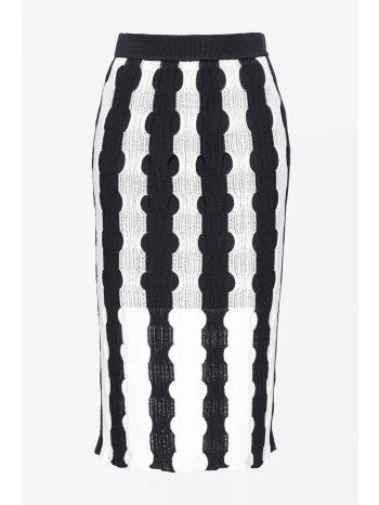 pinko φουστα robots διατρητη λευκο/μαυρο σε προσφορά