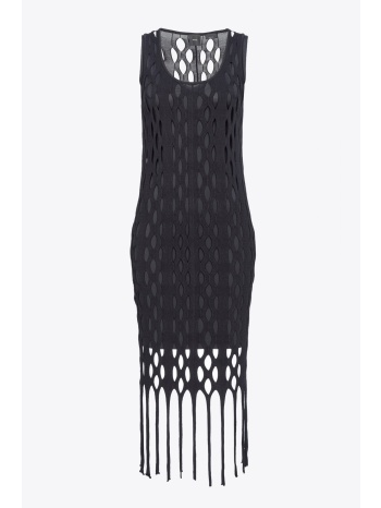 pinko φορεμα kill bill midi διατρητο τελειωμα κροσια μαυρο σε προσφορά