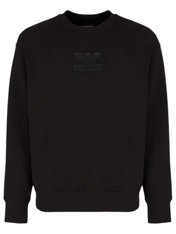 emporio armani φουτερ crew neck logo μαυρο σε προσφορά