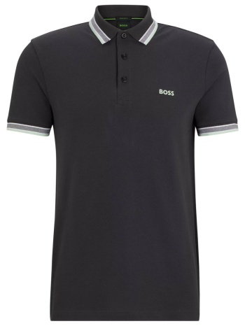 boss athleisure polo paddy regular fit ανθρακι