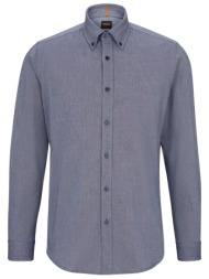 boss casual πουκαμισο button down regular fit rickert μπλε