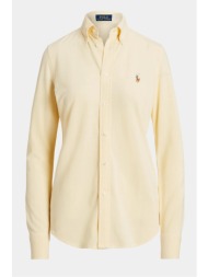 ralph lauren πουκαμισο knit oxford logo κιτρινο
