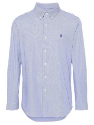 ralph lauren πουκαμισο ριγε button down custom fit μπλε-λευκο