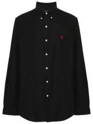 ralph lauren πουκαμισο button down custom fit stretch μαυρο