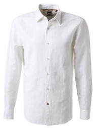 boss πουκαμισο λινο casual fit c-hal-kent-c4-222 λευκο