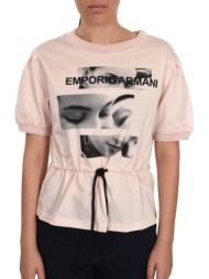 emporio armani t-shirt jumper ζωνη κορδονι logo ροζ