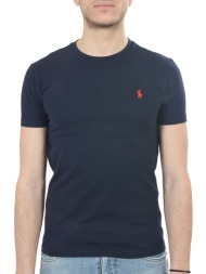 ralph lauren t-shirt custom slim fit bsr μπλε