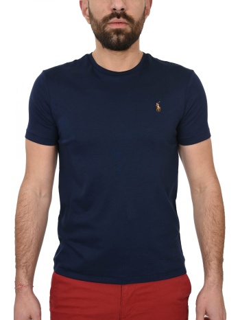ralph lauren t-shirt logo custom slim fit μπλε σε προσφορά