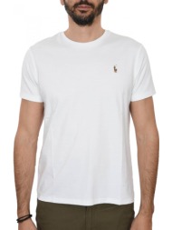ralph lauren t-shirt logo custom slim fit λευκο