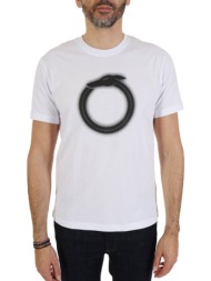 trussardi jeans t-shirt small greyhound logo λευκο