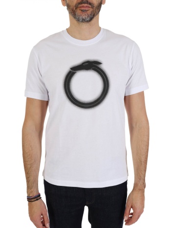 trussardi jeans t-shirt small greyhound logo λευκο σε προσφορά
