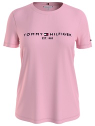 tommy hilfiger t-shirt regular woman c-neck logo ροζ