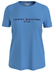 tommy hilfiger t-shirt woman c-neck regular logo μπλε ραφ