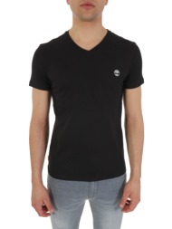 timberland t-shirt v neck dun-river slim fit μαυρο