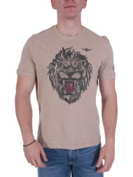 aeronautica militare t-shirt logo lion μπεζ