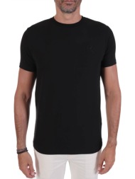 karl lagerfeld t-shirt crew neck logo μαυρο
