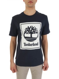 timberland t-shirt crew neck regular fit stack logo tee μπλε