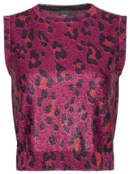 pinko top cavolaia αμανικο εμπριμε μαυρο/μωβ