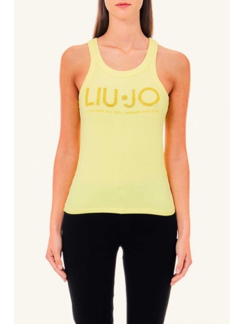 liu jo top logo στρας κιτρινο σε προσφορά