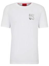 hugo t-shirt detzington241 logo λευκο