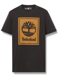 timberland t-shirt regular fit mαυρο