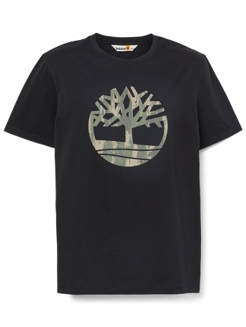 timberland t-shirt camo tree regular fit μαυρο