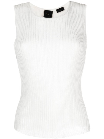 pinko top roseland ριμπ διαφανεια μεταλλιζε λευκο σε προσφορά