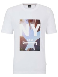boss t-shirt jersey tiburt 511 λευκο
