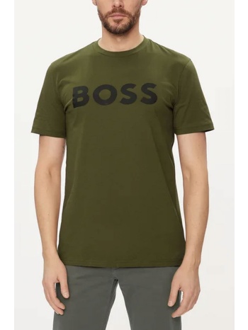 boss casual t-shirt thinking 1 χακι