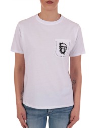 karl lagerfeld t-shirt ikonik graffiti pocket tee λευκο