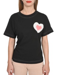 emporio armani t-shirt heart logo πισω μαυρο