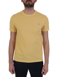ralph lauren t-shirt logo custom slim fit κιτρινο