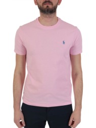 ralph lauren t-shirt logo custom slim fit ροζ
