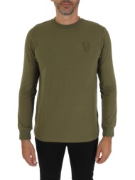 karl lagerfeld t-shirt crewneck logo χακι