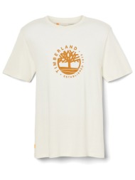 timberland t-shirt crew neck refibra logo graphic tee εκρου