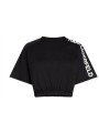 karl lagerfeld t-shirt croped nylon mix λαστιχο μεση μαυρο