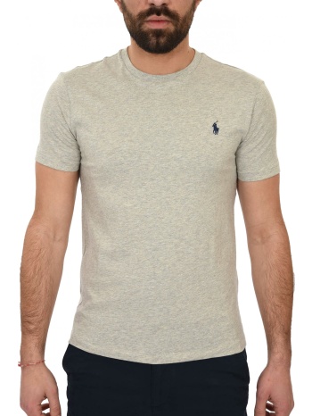 ralph lauren t-shirt logo custom slim fit bsr γκρι σε προσφορά