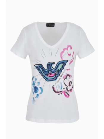 emporio armani t-shirt v-neck logo λευκο σε προσφορά