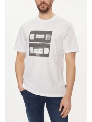 boss casual t-shirt jersey teretroleo relaxed fit λευκο