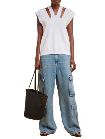 liviana conti μπλουζα αμανικη ανοιγματα λευκο σε προσφορά