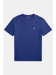 ralph lauren t-shirt v-neck logo classic fit ραφ μπλε
