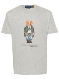 ralph lauren t-shirt logo bear classic fit γκρι