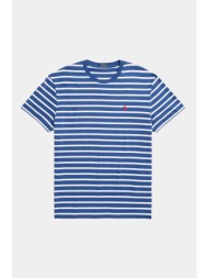 ralph lauren t-shirt ριγε classic fit logo μπλε-λευκο