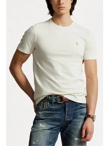 ralph lauren t-shirt logo custom slim fit κρεμ σε προσφορά