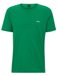 boss athleisure t-shirt tee curved πρασινο