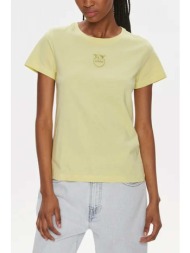 pinko t-shirt bussolotto logo κιτρινο