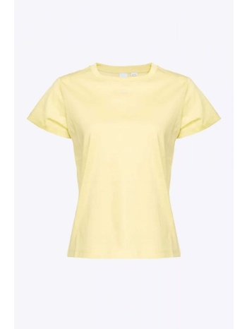 pinko t-shirt basico jersey old wash logo κιτρινο
