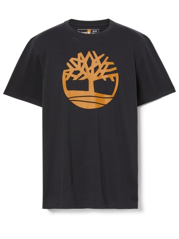 timberland t-shirt brand tree regular fit μαυρο