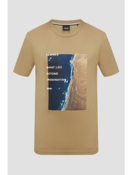 boss t-shirt jersey tiburt 388 καμελ